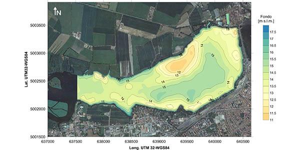 Batimetria del lago superiore di Mantova
